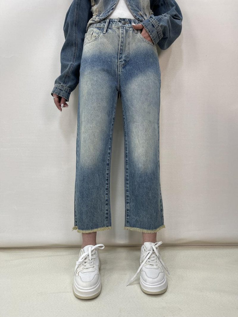 شلوار جین زنانه واید لگ آبی