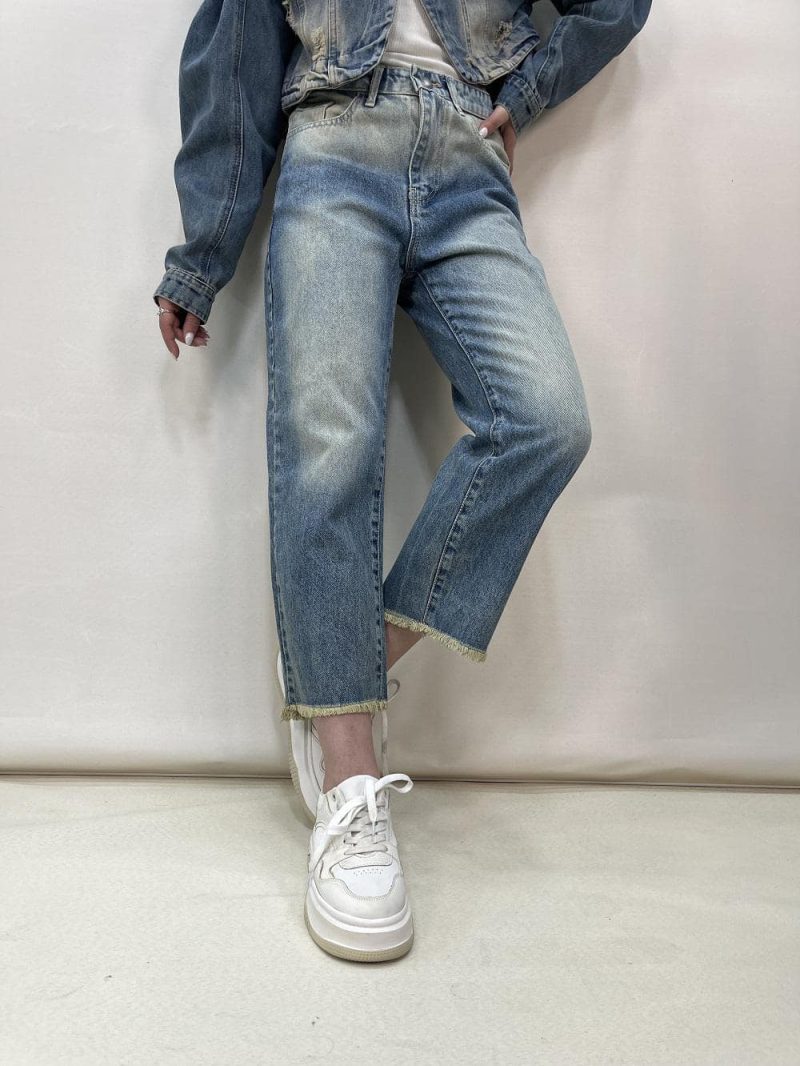 شلوار جین زنانه واید لگ آبی