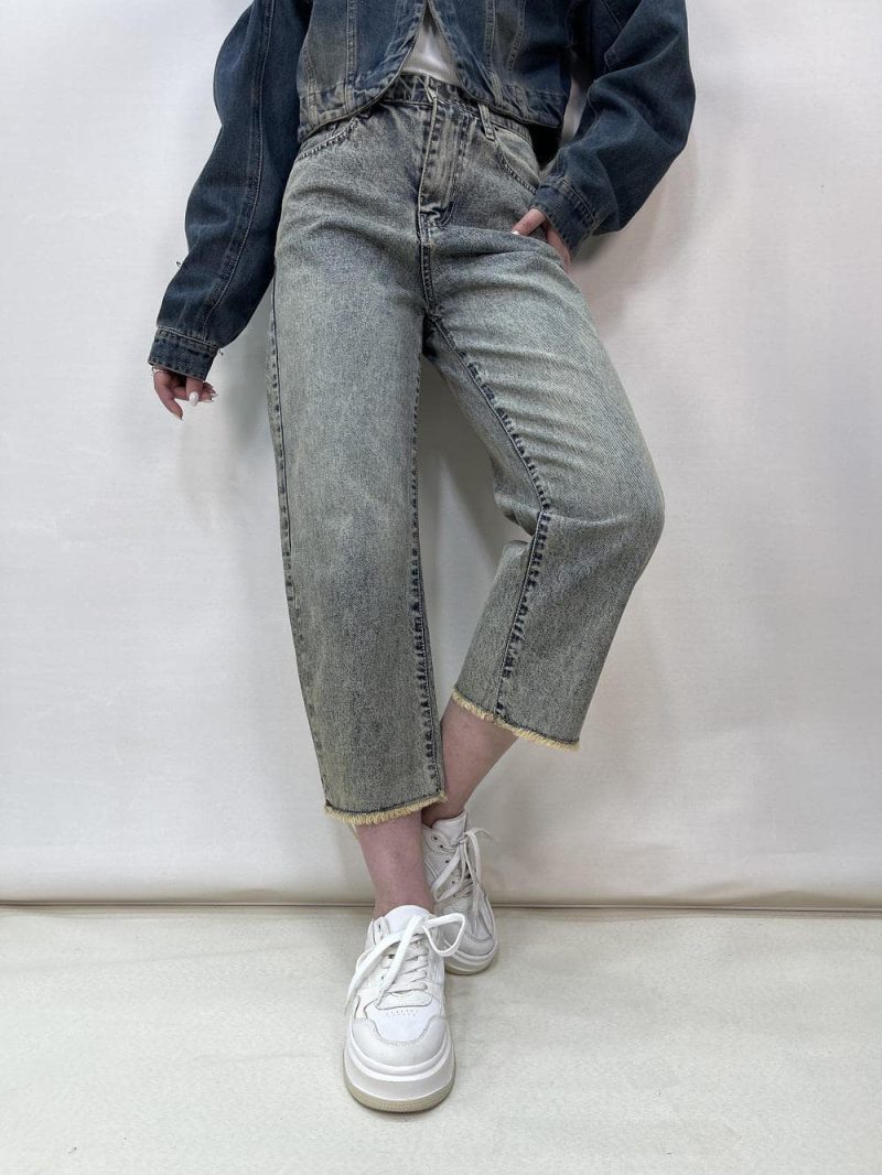 شلوار جین زنانه واید لگ آبی