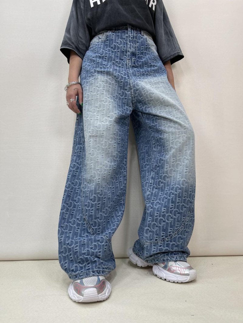 شلوار جین زنانه بالونی طرحدار گوچی