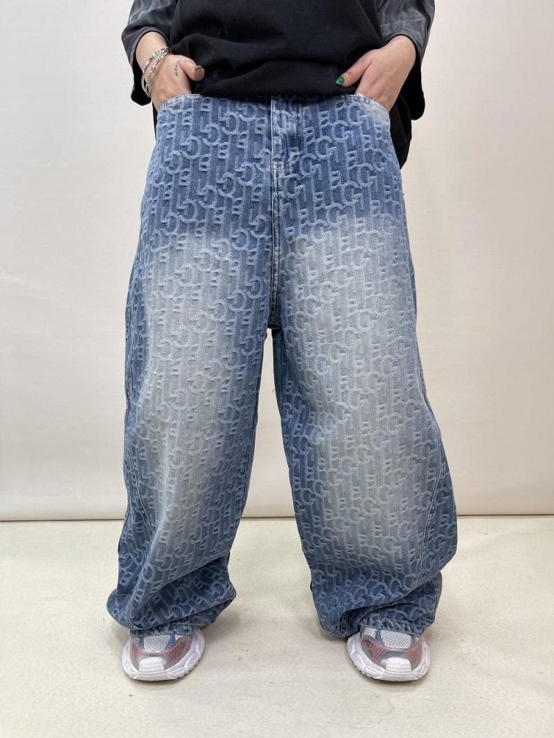 شلوار جین زنانه بالونی طرحدار گوچی