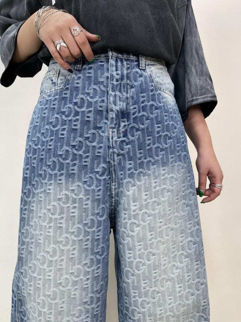 شلوار جین زنانه بالونی طرحدار گوچی