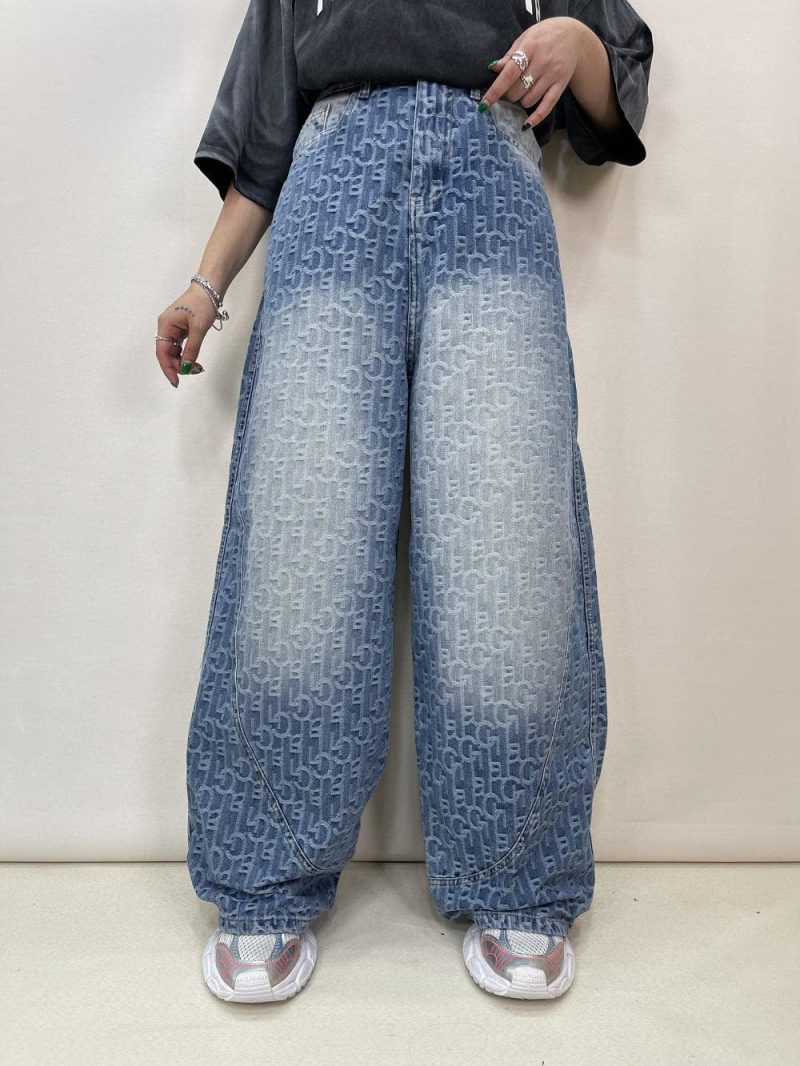 شلوار جین زنانه بالونی طرحدار گوچی