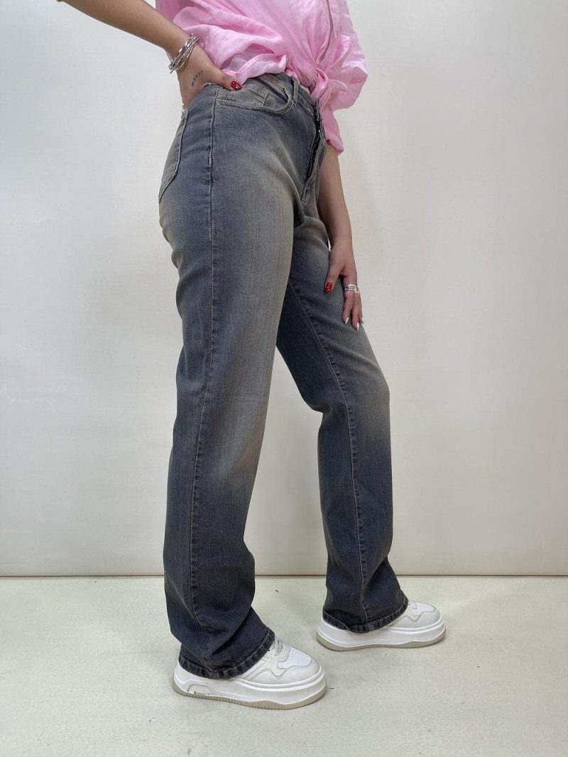 شلوار جین زنانه نیم بگ آبی سنگشور