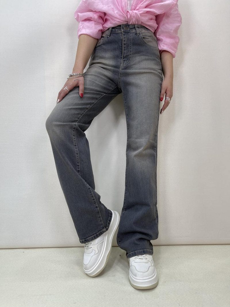 شلوار جین زنانه نیم بگ آبی سنگشور