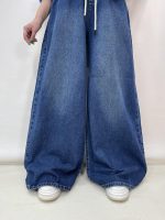 شلوار جین زنانه سوپر بگ کمر کش آبی