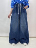 شلوار جین زنانه سوپر بگ کمر کش آبی