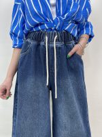 شلوار جین زنانه سوپر بگ کمر کش آبی