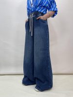 شلوار جین زنانه سوپر بگ کمر کش آبی