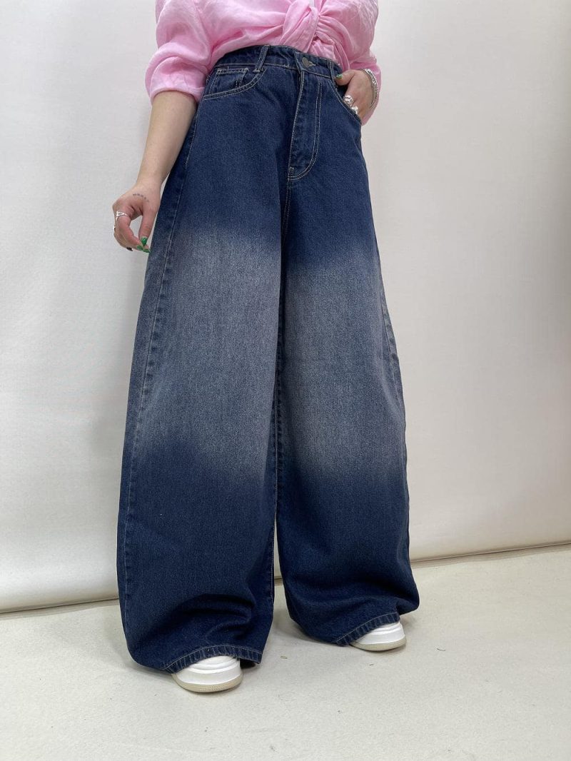 شلوار جین زنانه سوپر بگ بالون آبی