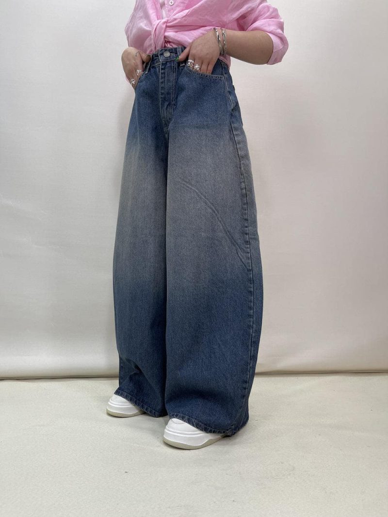 شلوار جین زنانه سوپر بگ آبی