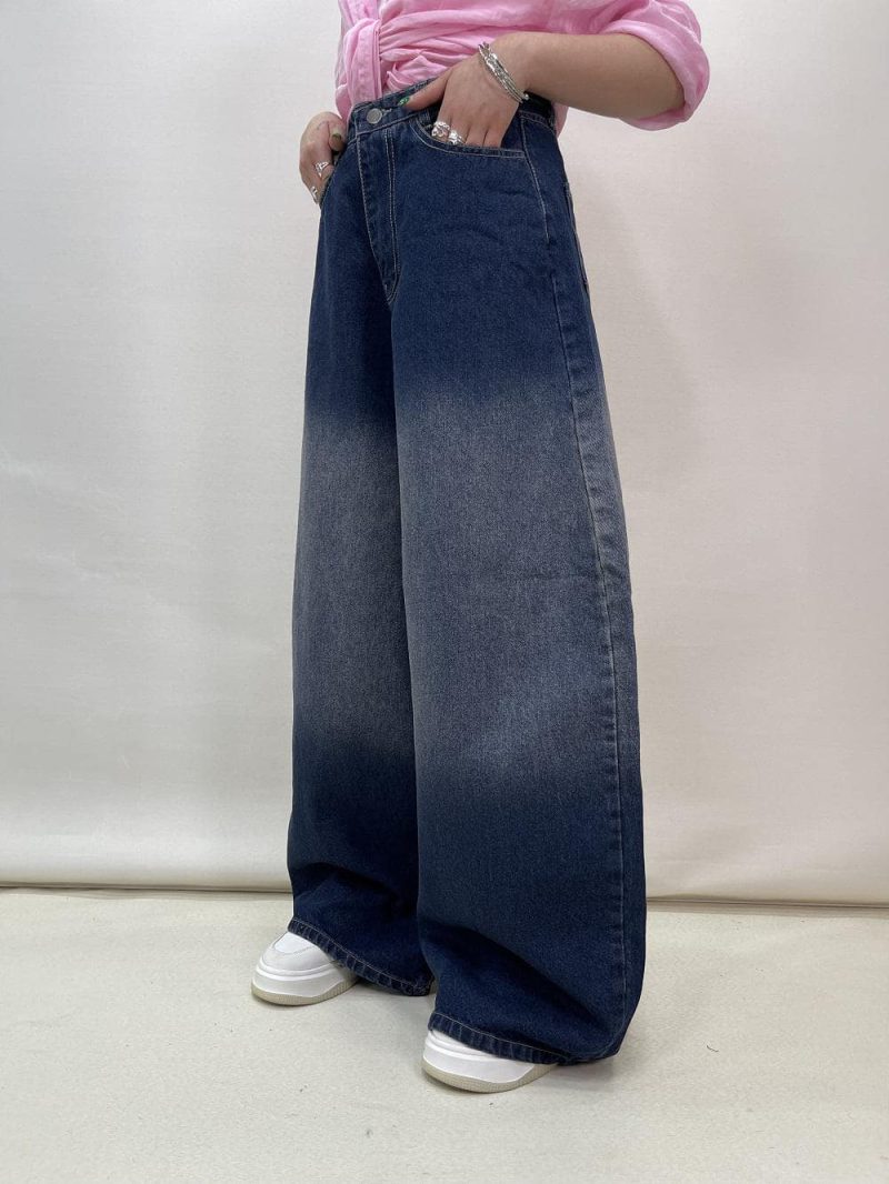 شلوار جین زنانه سوپر بگ بالون آبی