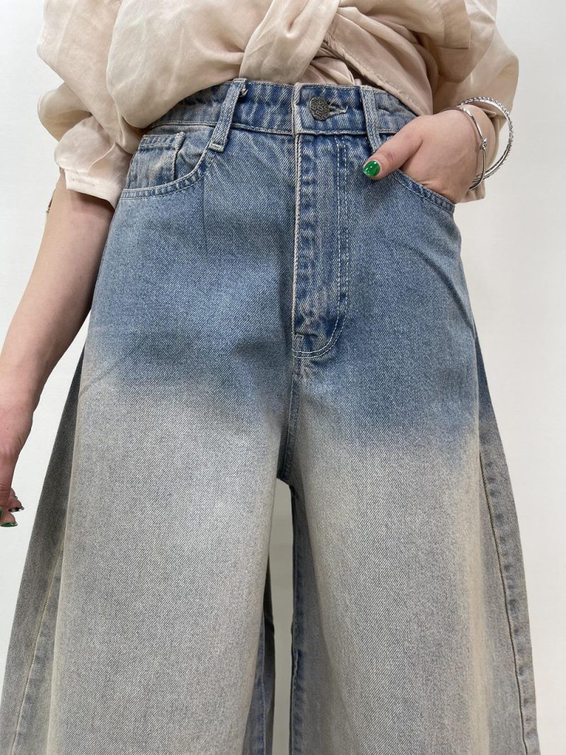 شلوار جین زنانه سوپر بگ بالون آبی