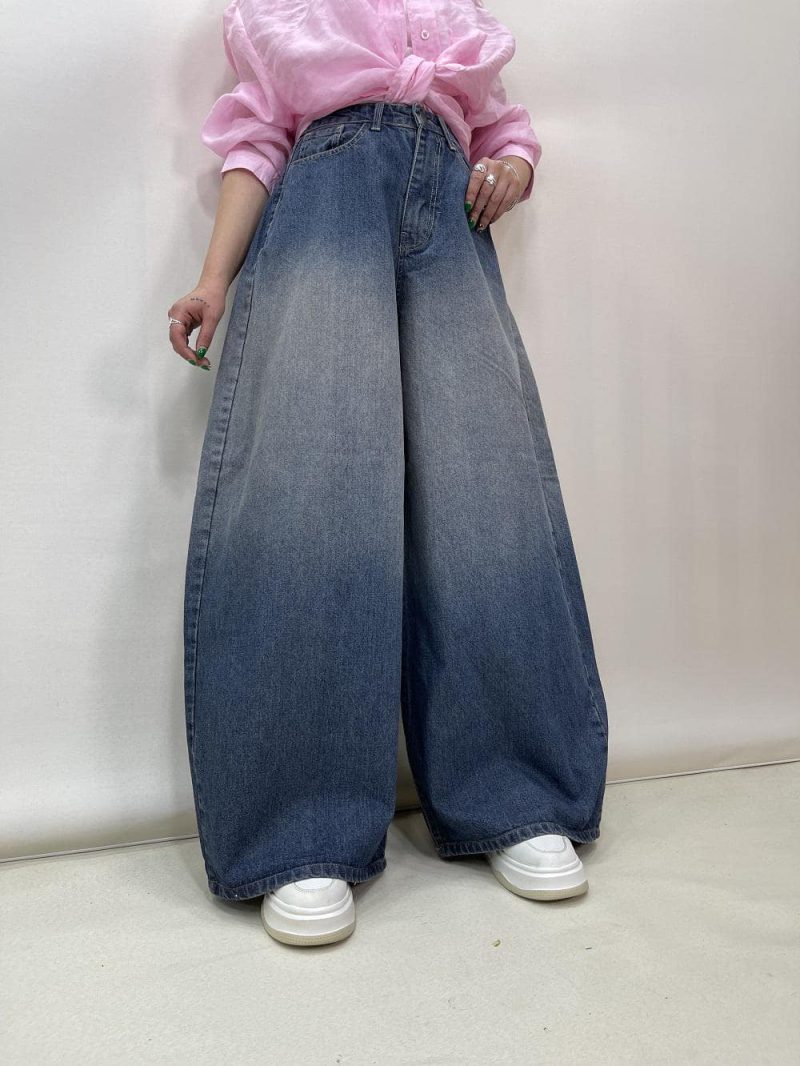 شلوار جین زنانه سوپر بگ آبی