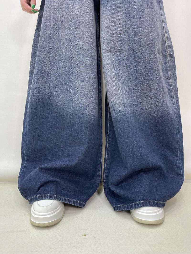 شلوار جین زنانه سوپر بگ بالون آبی