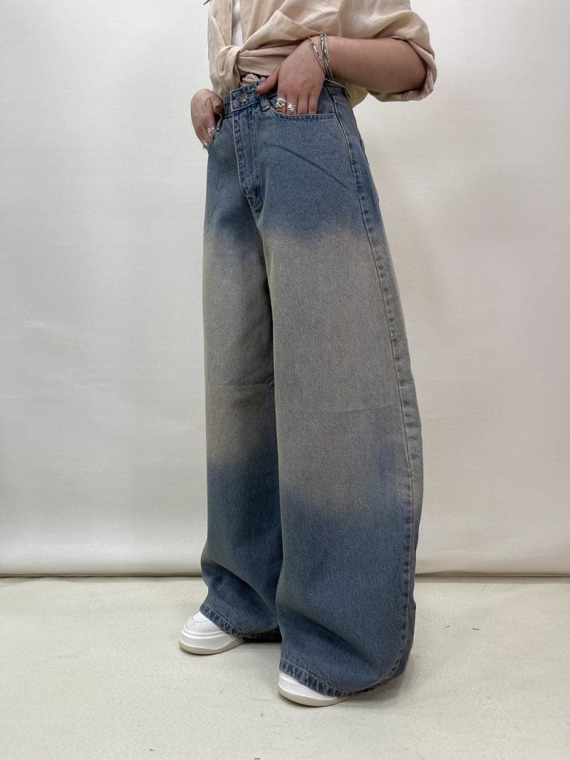 شلوار جین زنانه سوپر بگ بالون آبی