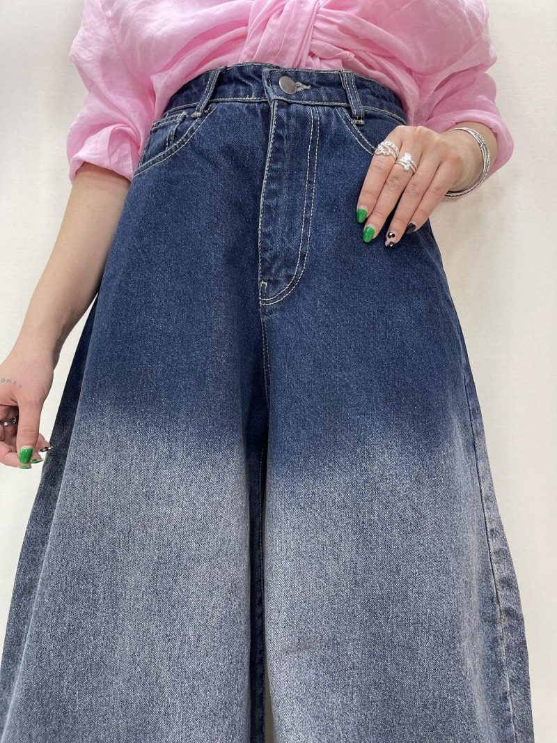 شلوار جین زنانه سوپر بگ بالون آبی