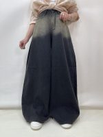 شلوار جین زنانه سوپر بگ بالون زغالی