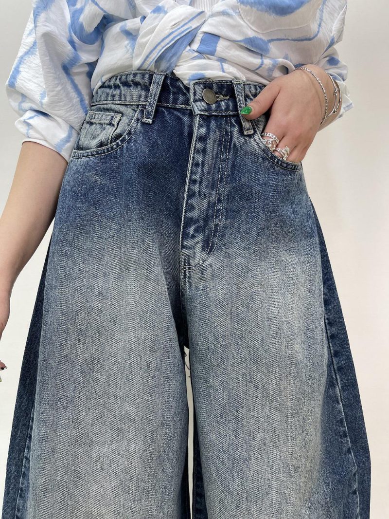 شلوار جین زنانه سوپر بگ بالون آبی