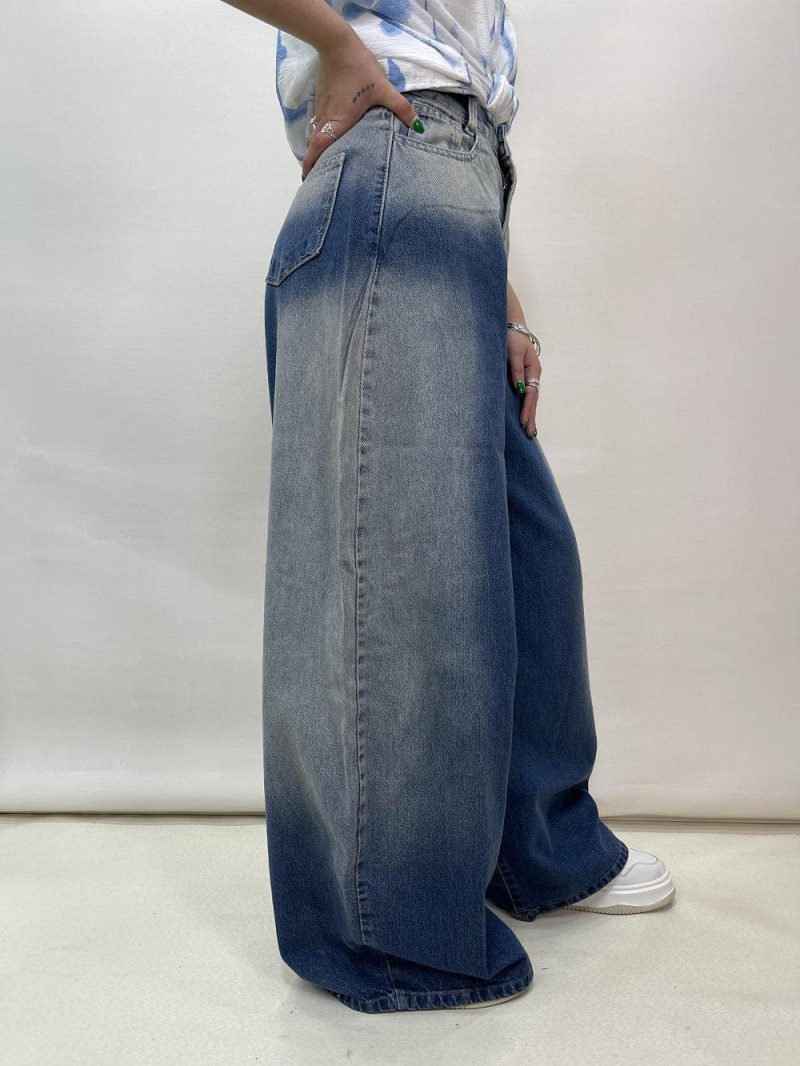 شلوار جین زنانه سوپر بگ بالون آبی