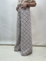 شلوار جین کتان زنانه سوپر بگ کرم رنگ