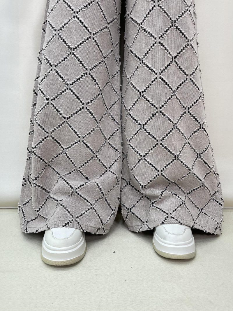 شلوار جین کتان زنانه سوپر بگ کرم رنگ