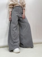 شلوار جین کتان زنانه سوپر بگ طوسی