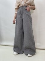 شلوار جین کتان زنانه سوپر بگ طوسی