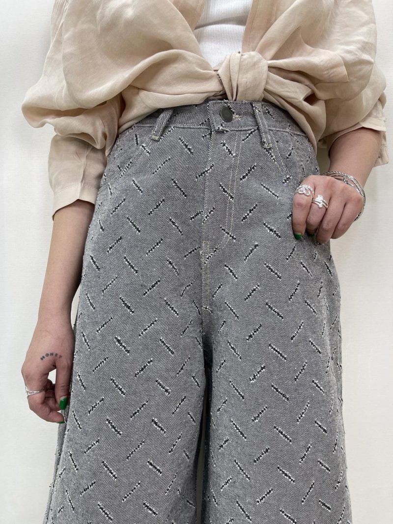 شلوار جین کتان زنانه سوپر بگ طوسی