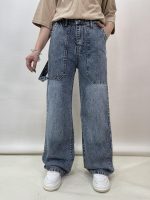 شلوار جین زنانه بگ آبی کارپنتری