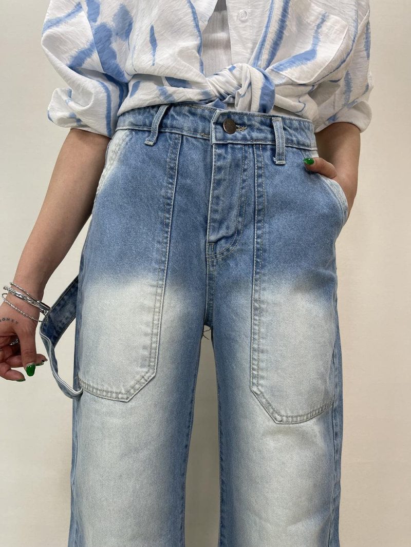 شلوار جین زنانه بگ آبی روشن