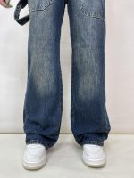 شلوار جین زنانه بگ آبی تیره کارپنتری