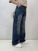 شلوار جین زنانه بگ آبی تیره کارپنتری