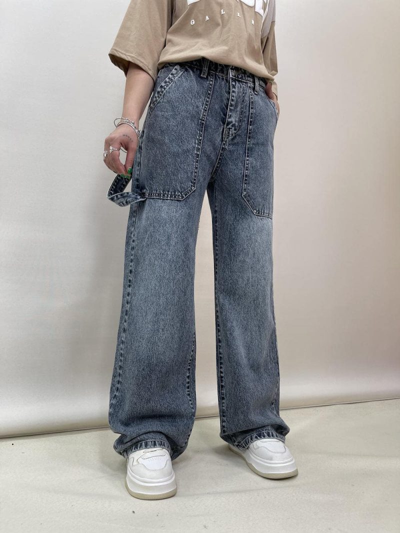 شلوار جین زنانه بگ آبی کارپنتری