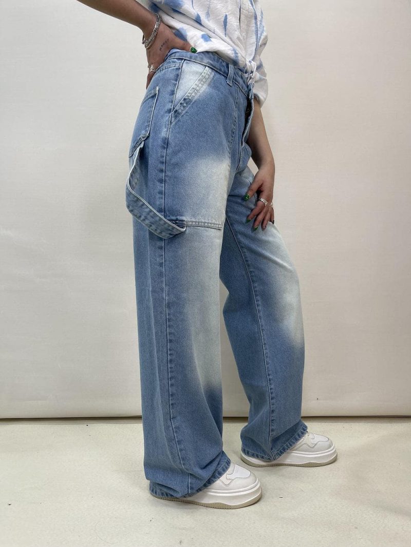 شلوار جین زنانه بگ آبی روشن