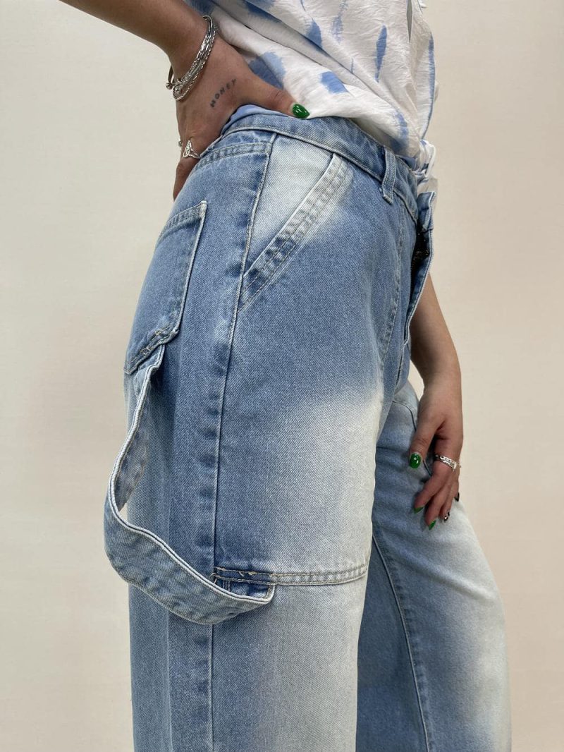 شلوار جین زنانه بگ آبی روشن