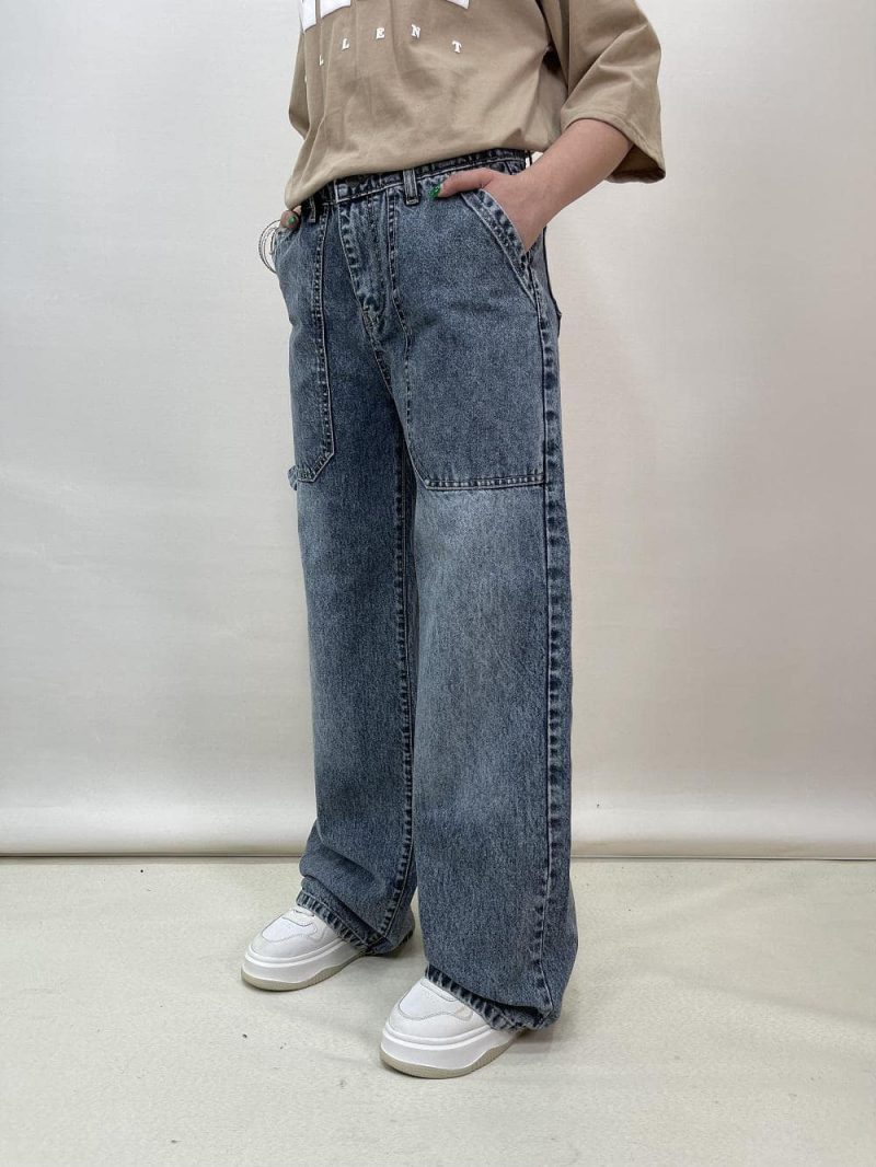 شلوار جین زنانه بگ آبی کارپنتری