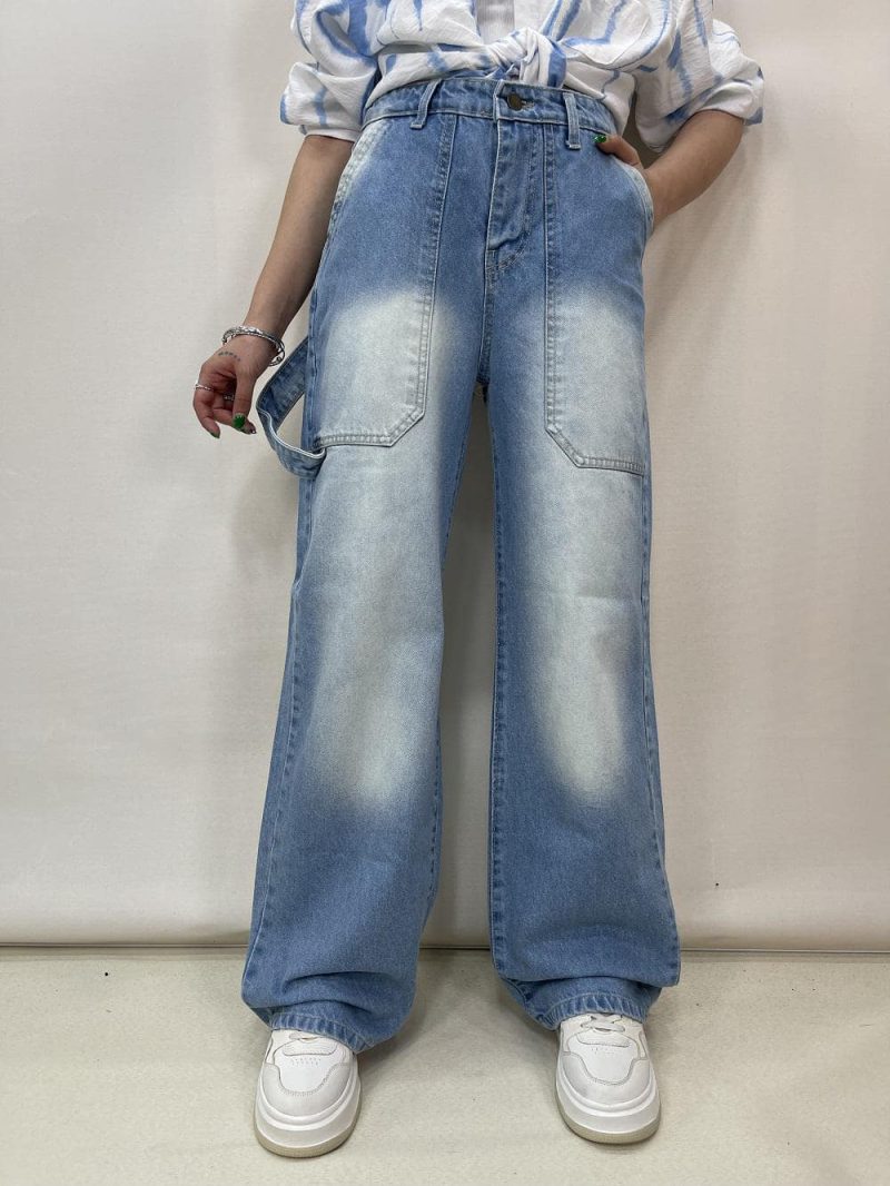 شلوار جین زنانه بگ آبی روشن