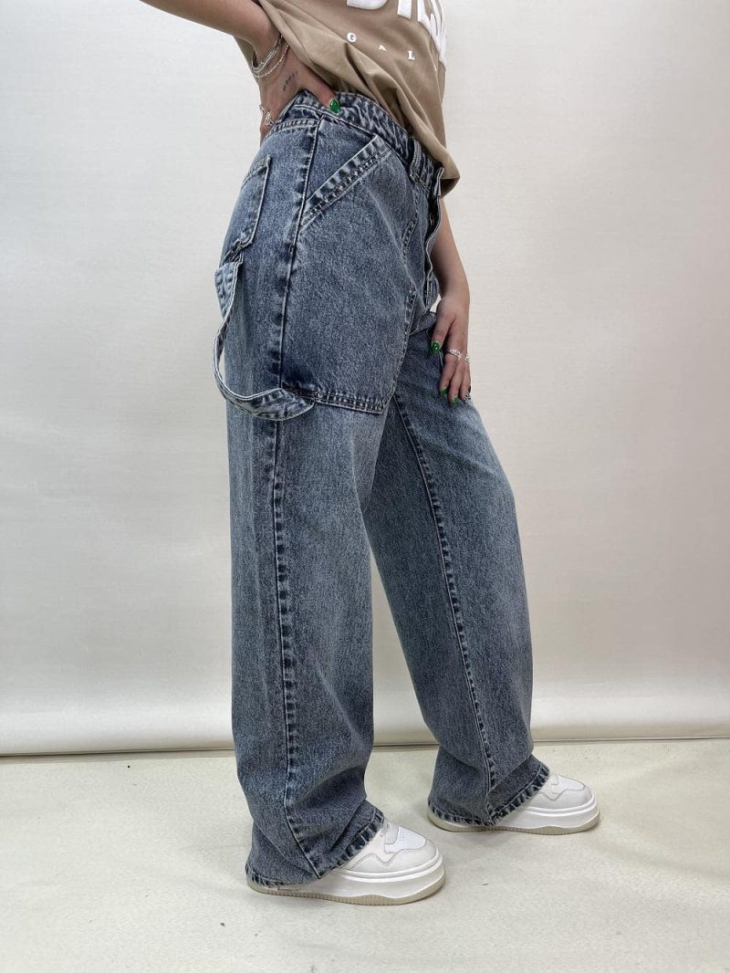 شلوار جین زنانه بگ آبی کارپنتری