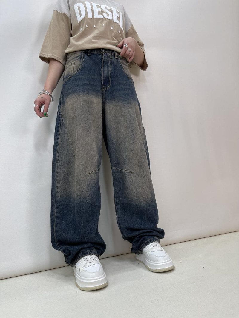 شلوار جین زنانه بالونی آبی تینت