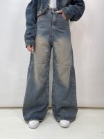 شلوار جین زنانه فول بگ آبی تینت
