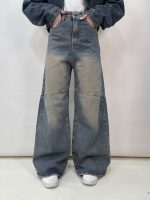 شلوار جین زنانه فول بگ آبی تینت