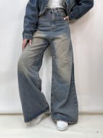 شلوار جین زنانه فول بگ آبی تینت