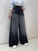 شلوار جین زنانه فول بگ زغالی