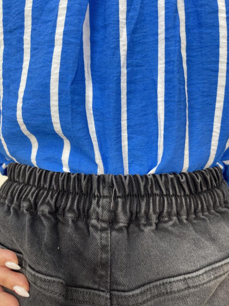 شلوار جین زنانه نیم بگ زغالی