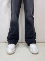 شلوار جین زنانه نیم بگ زغالی