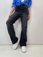 شلوار جین زنانه نیم بگ زغالی