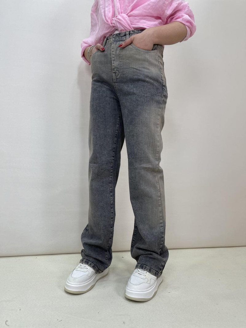 شلوار جین زنانه نیم بگ سنگشور متفاوت