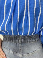 شلوار جین زنانه نیم بگ آبی