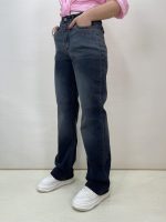 شلوار جین زنانه نیم بگ بلو بلک